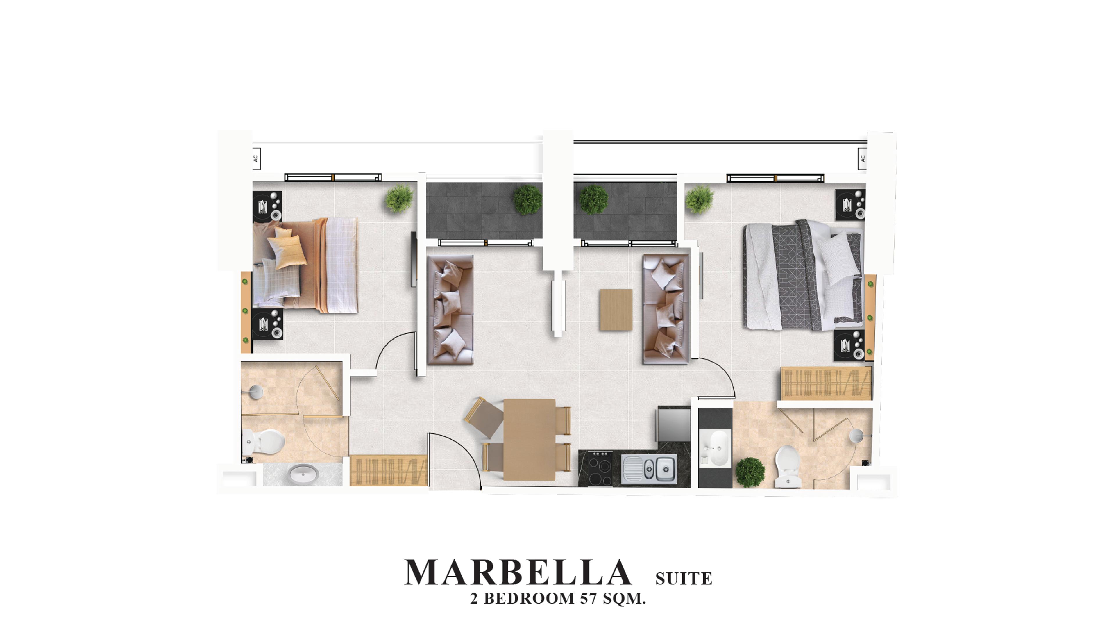Marina Golden Bay - Marbella Suite 2 Schlafzimmer — Naklua