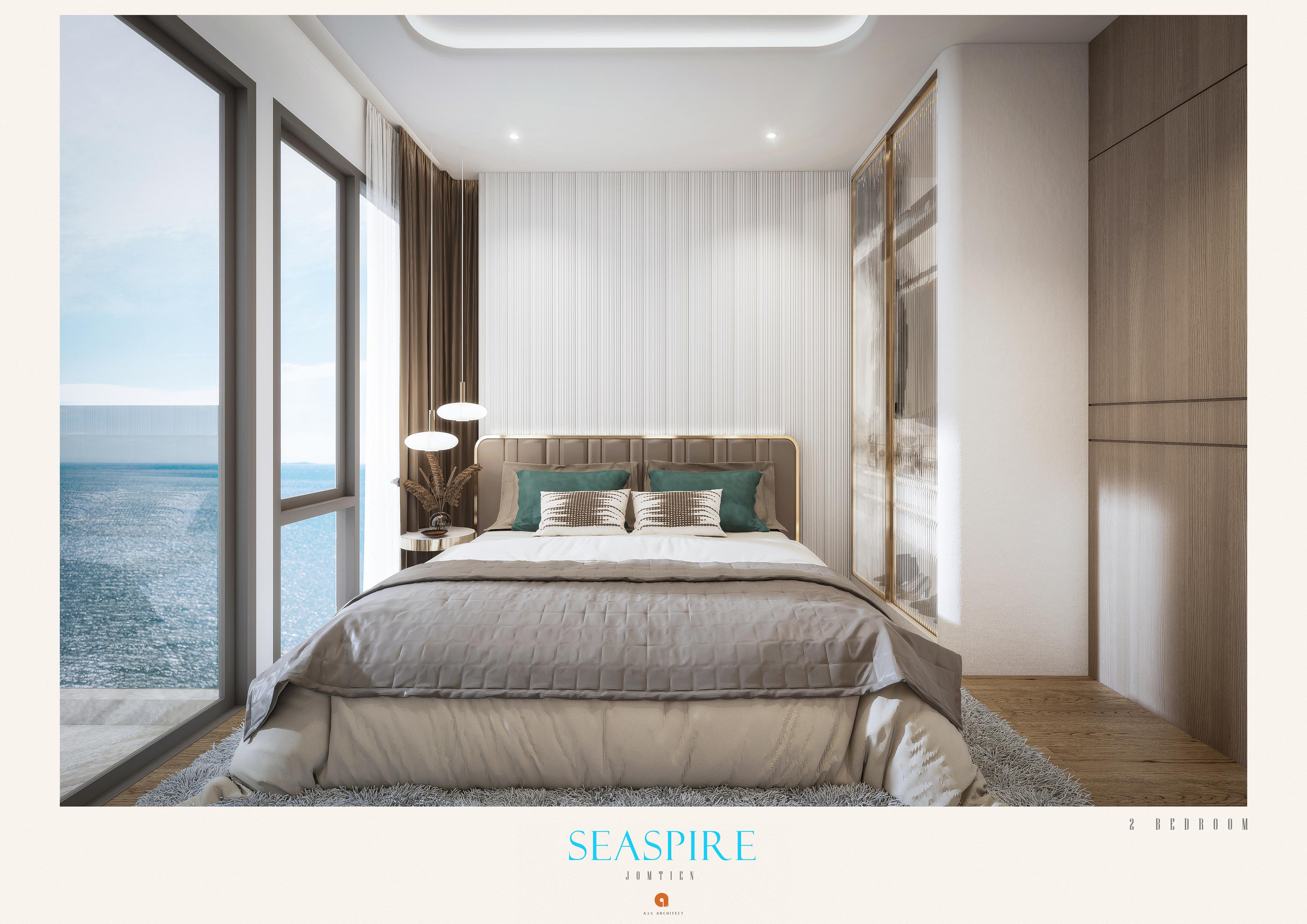 Seaspire Jomtien — Bilocale con 2 Camere, Vista Mare, 76,92 mq — Jomtien, Pattaya