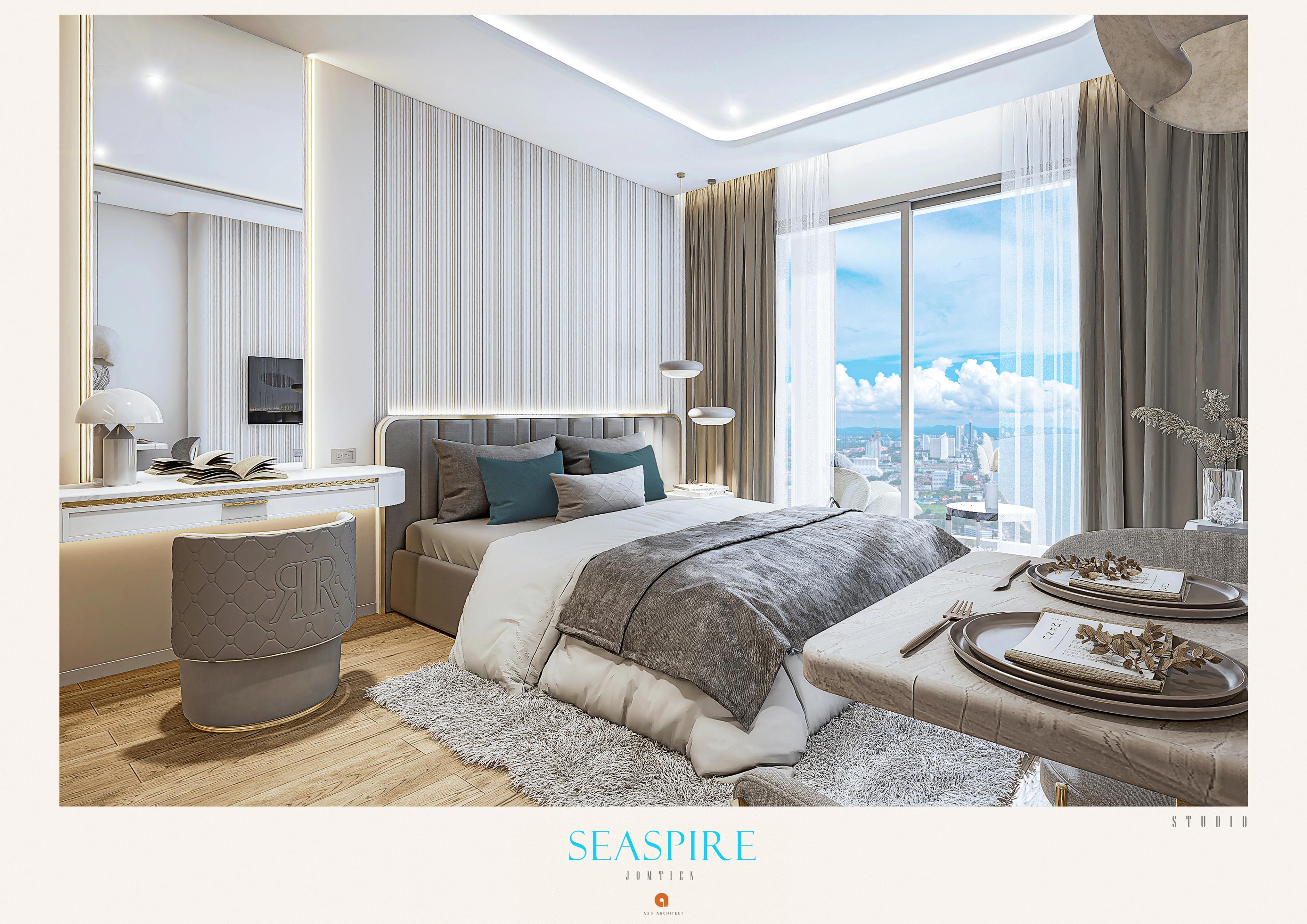 Seaspire Jomtien — Студио с гледка към Сатахип, 30.80 кв.м — Jomtien, Патая — 1