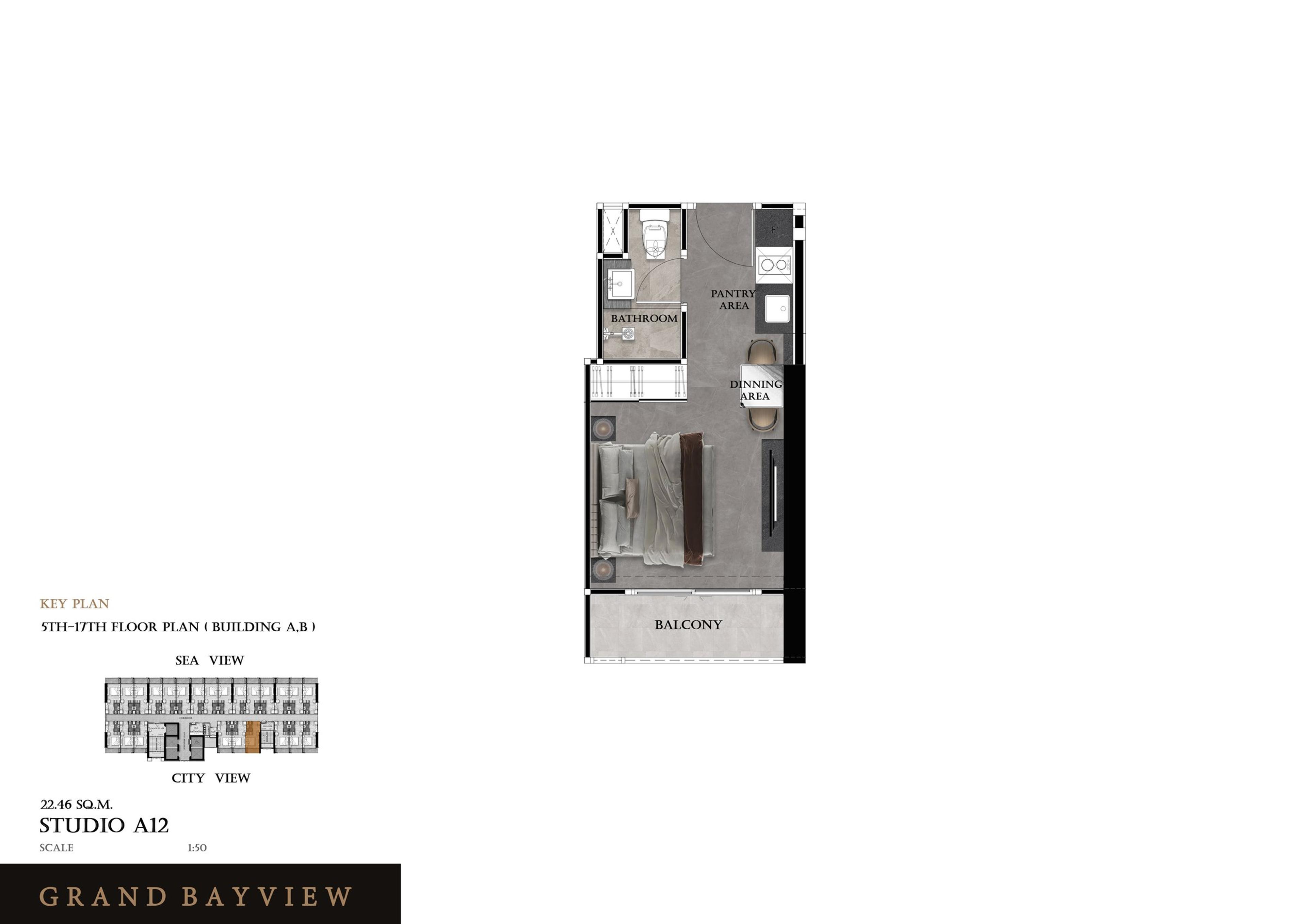 Grand View Bay Studio 26 m² — Byudsigt — Central Pattaya, Pattaya — 2