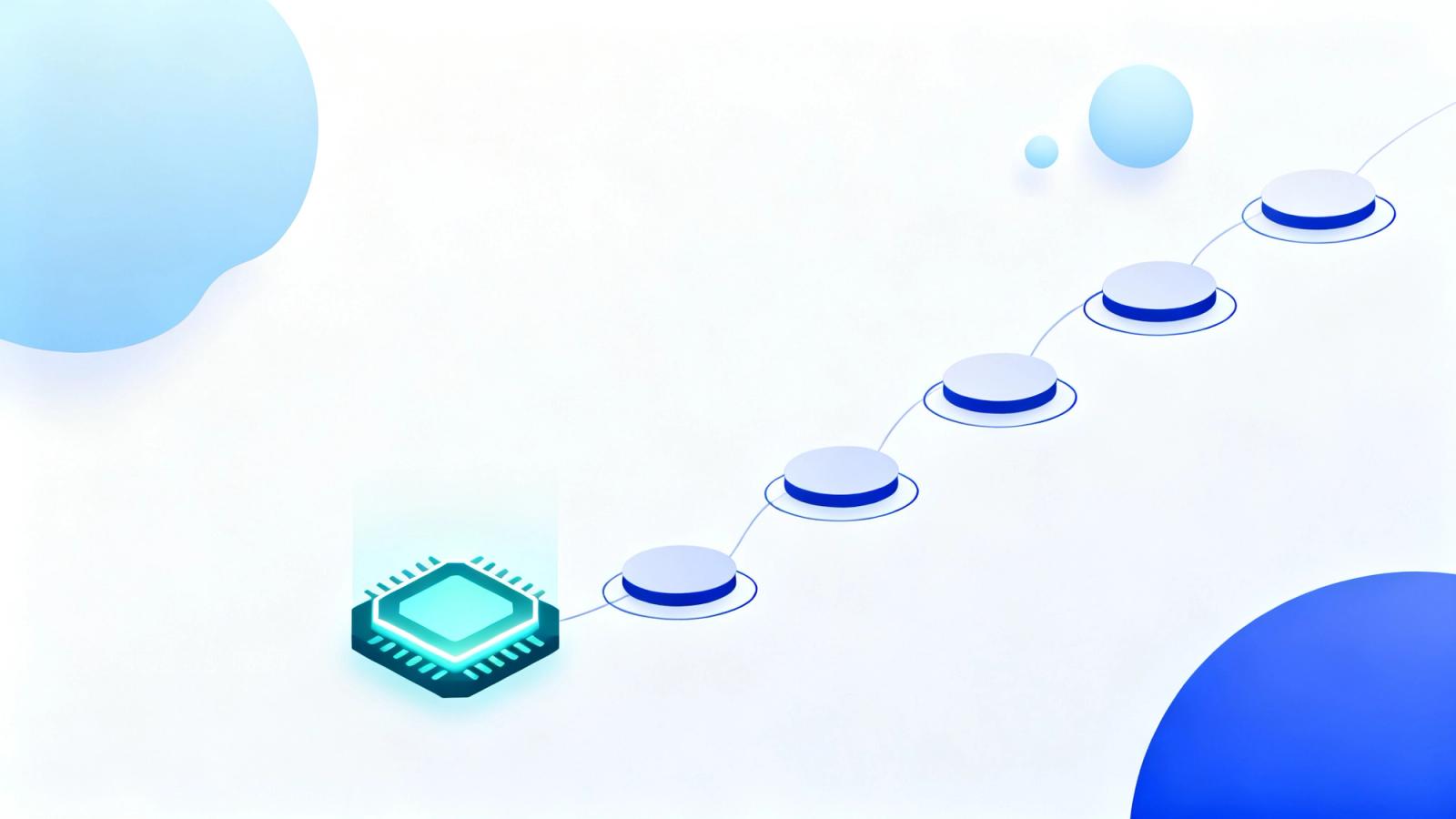A friendly AI assistant beside a rising path of stepping-stone checkpoints, illustrating getting started with agentic AI.