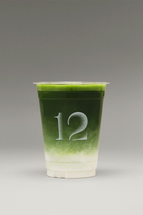 A cup of matcha latte.