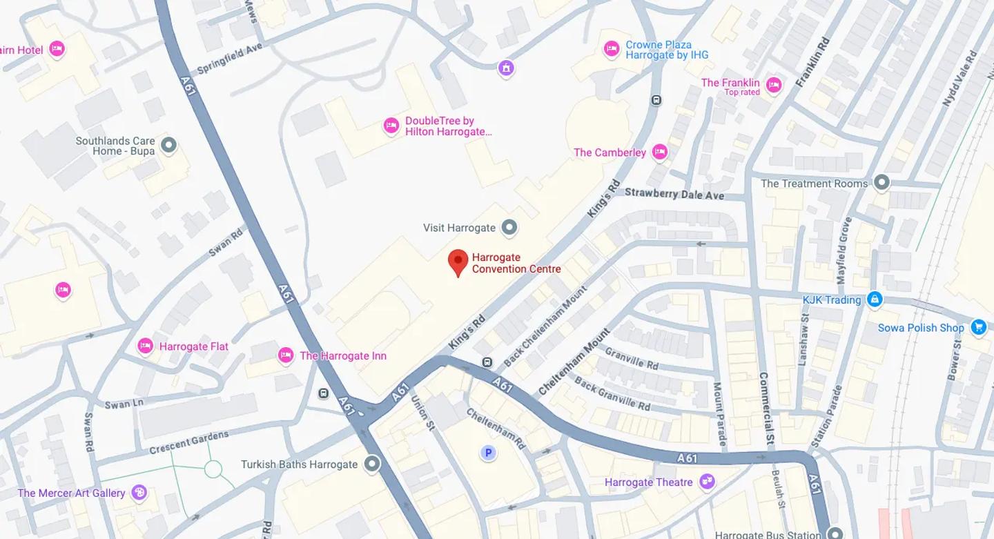Harrogate Convention Centre location map