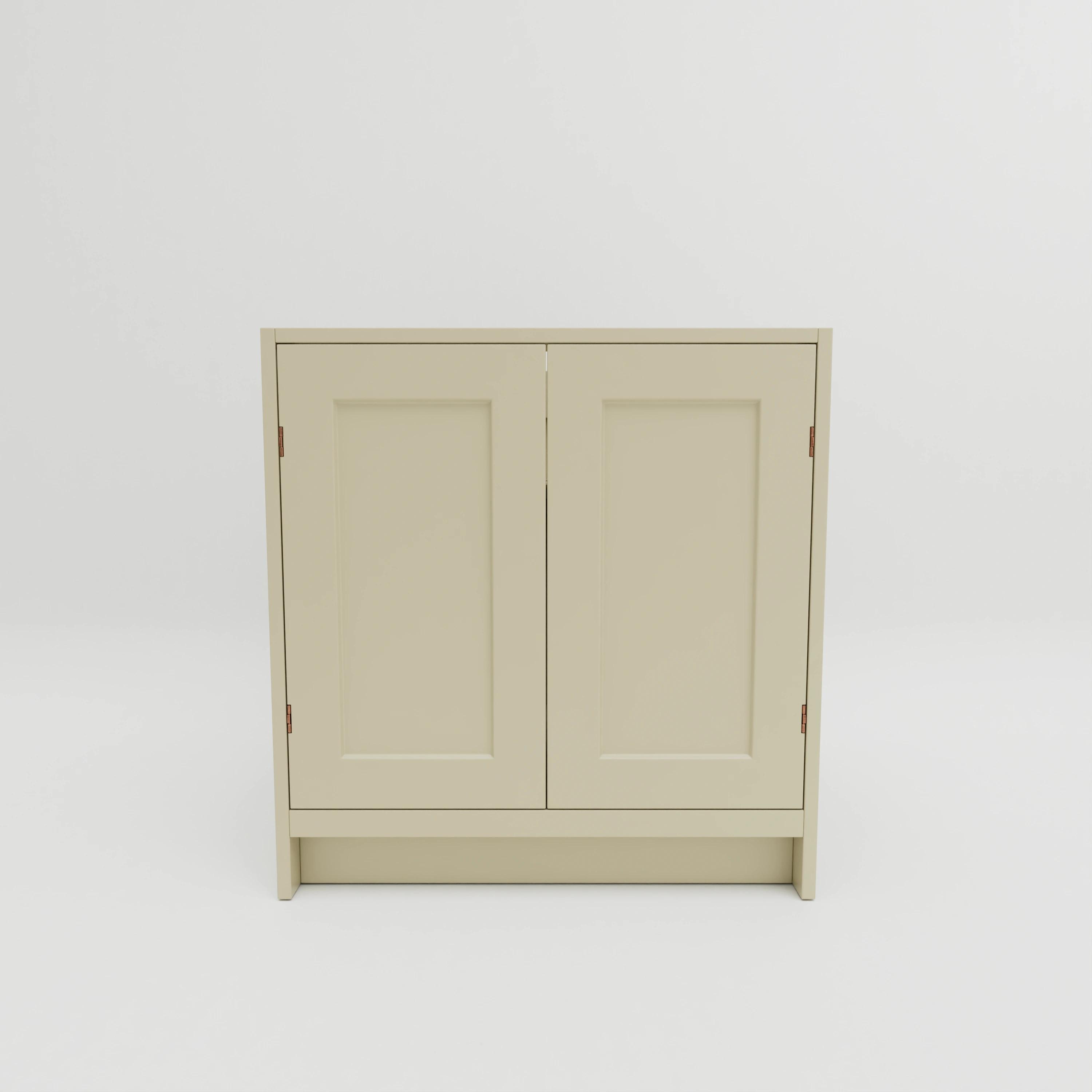 B81SI: Base cupboard for integrated sink. Double doors, exposed hinges.