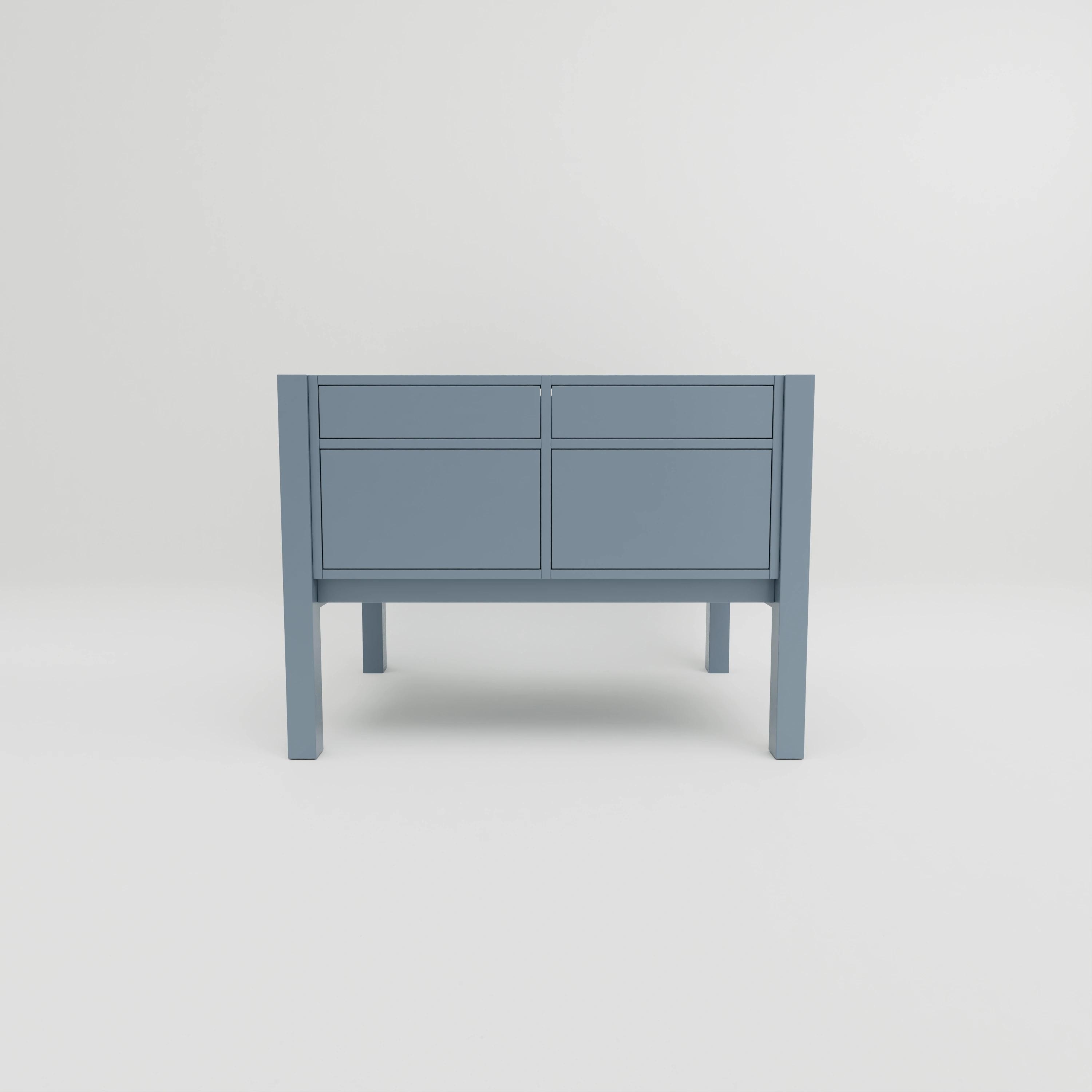KI1220-880: Freestanding kitchen island with four solid oak drawers and two seating places.