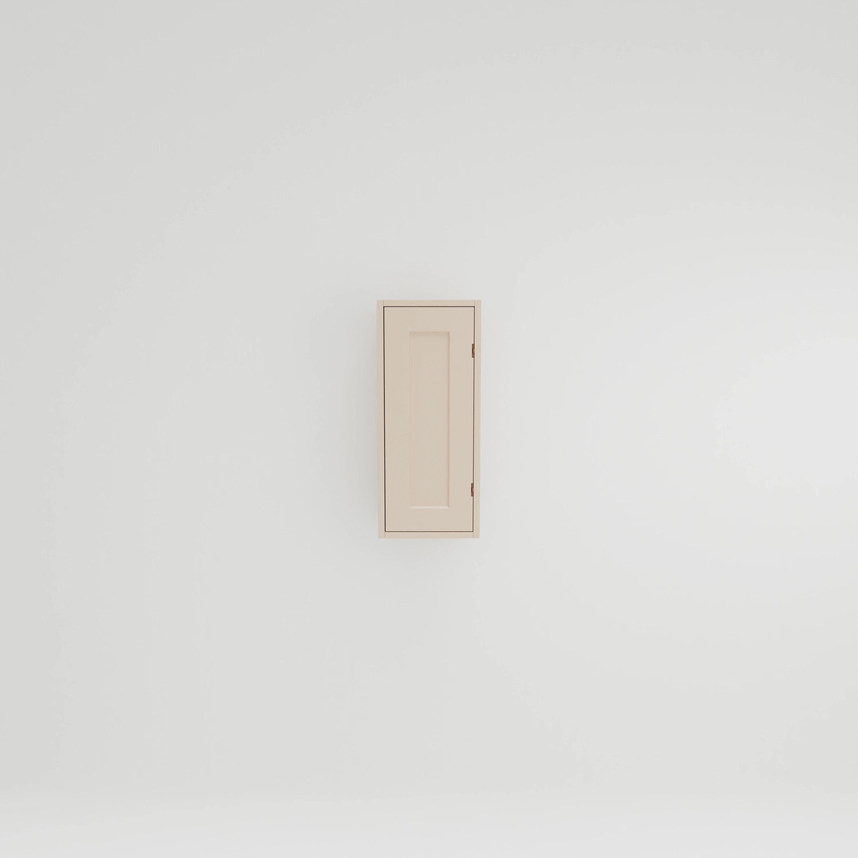 W331: Wall cupboard with two shelves. Exposed hinges. Door hung right.