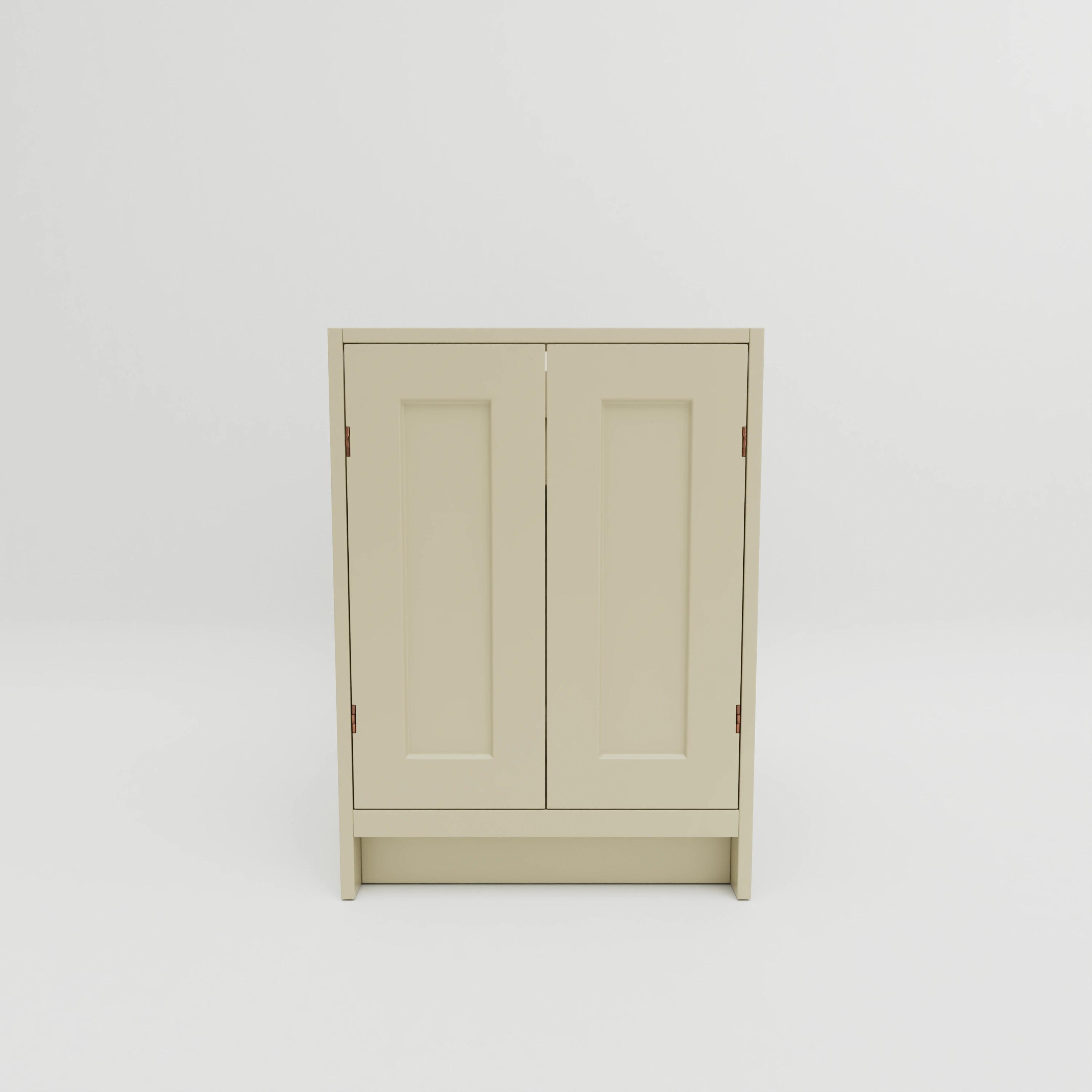 B61SI: Base cupboard for integrated sink. Double doors, exposed hinges.