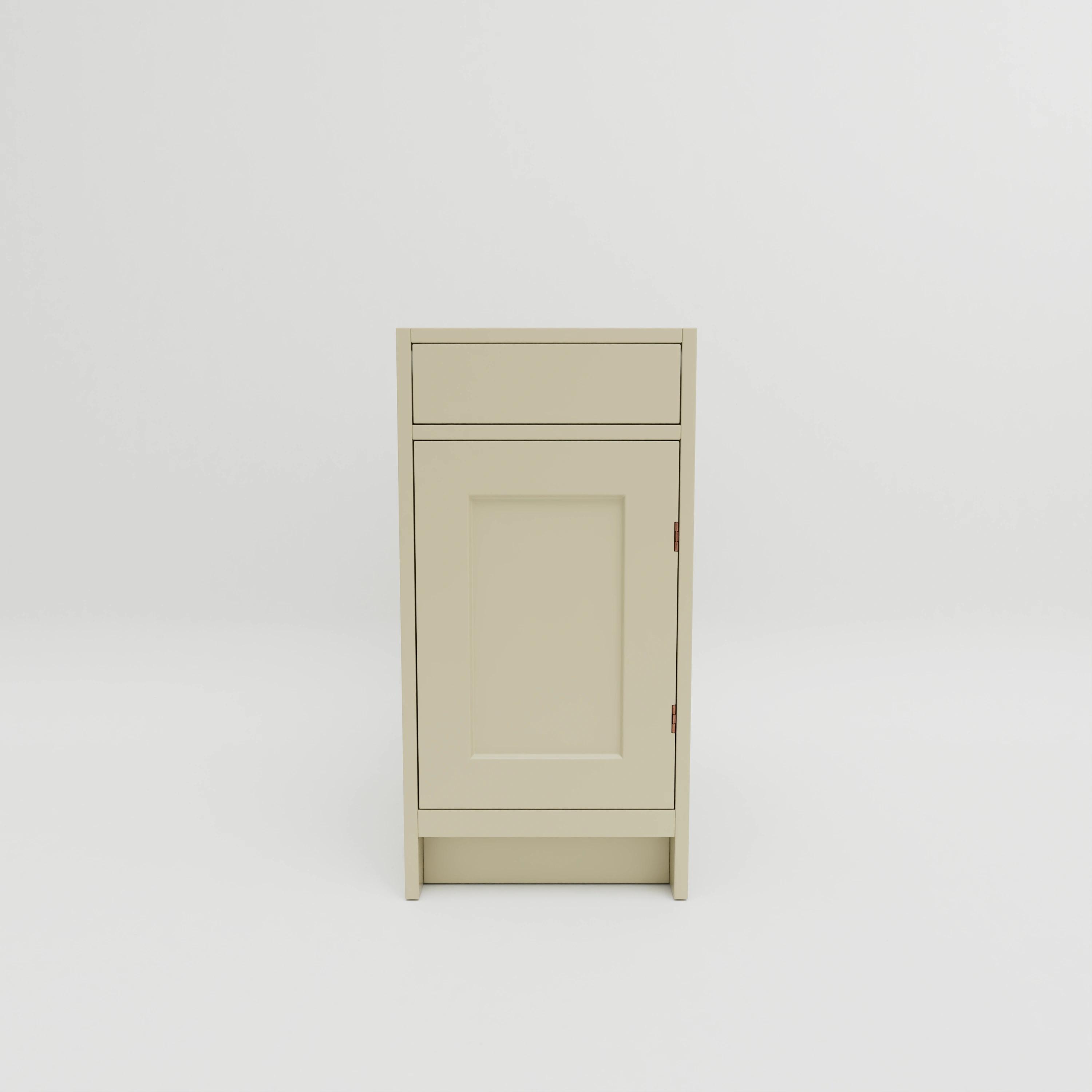 B441: Base cupboard with one drawer and one shelf. Exposed hinges. Door hung right.