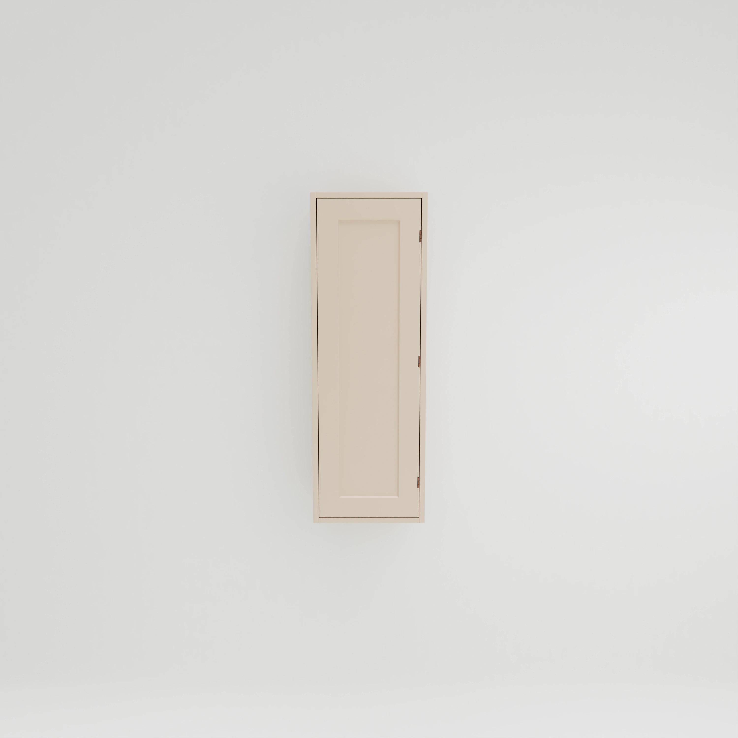 WH431: Tall wall cupboard with four shelves. Exposed hinges. Door hung right.