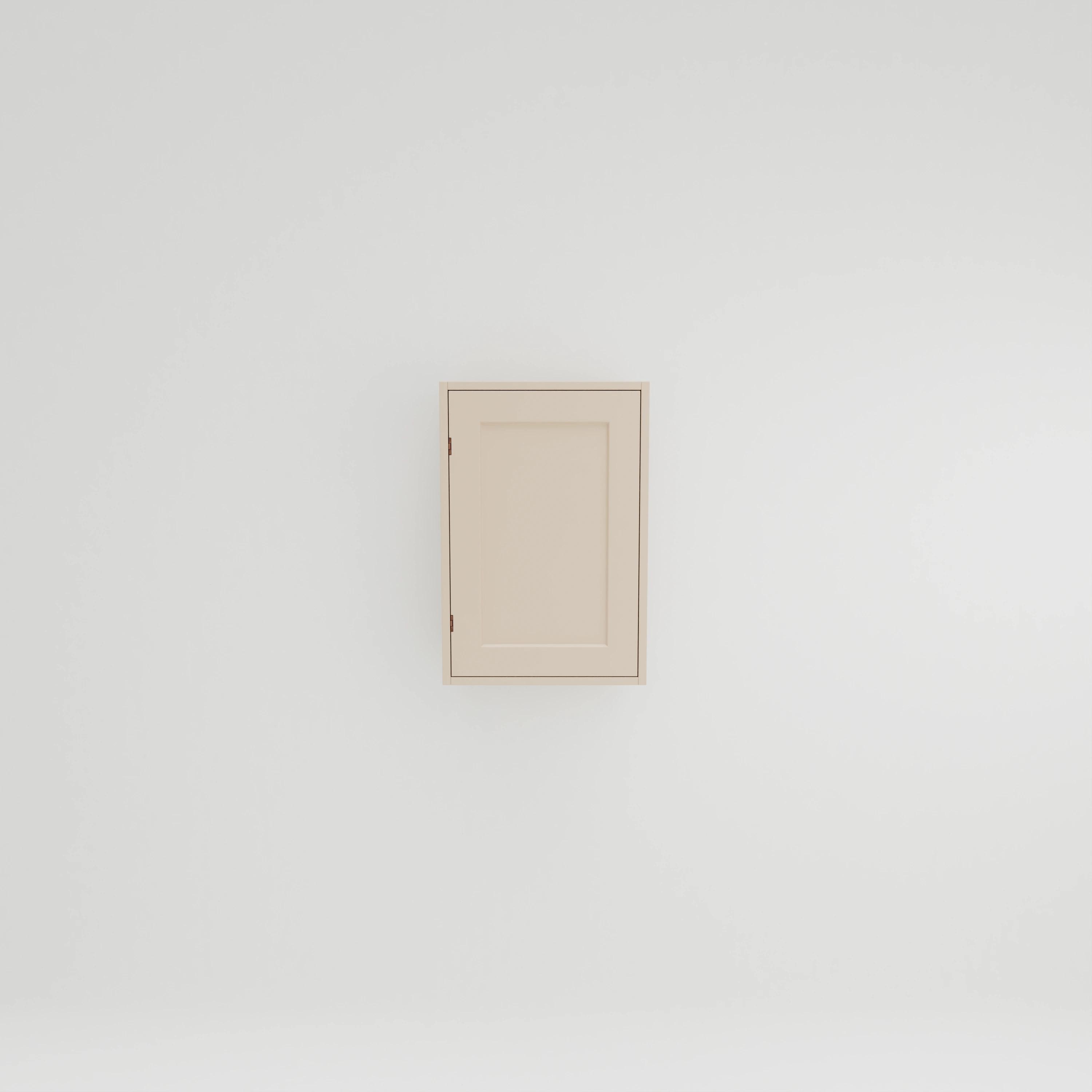 W532: Wall cupboard with two shelves. Exposed hinges. Door hung left.