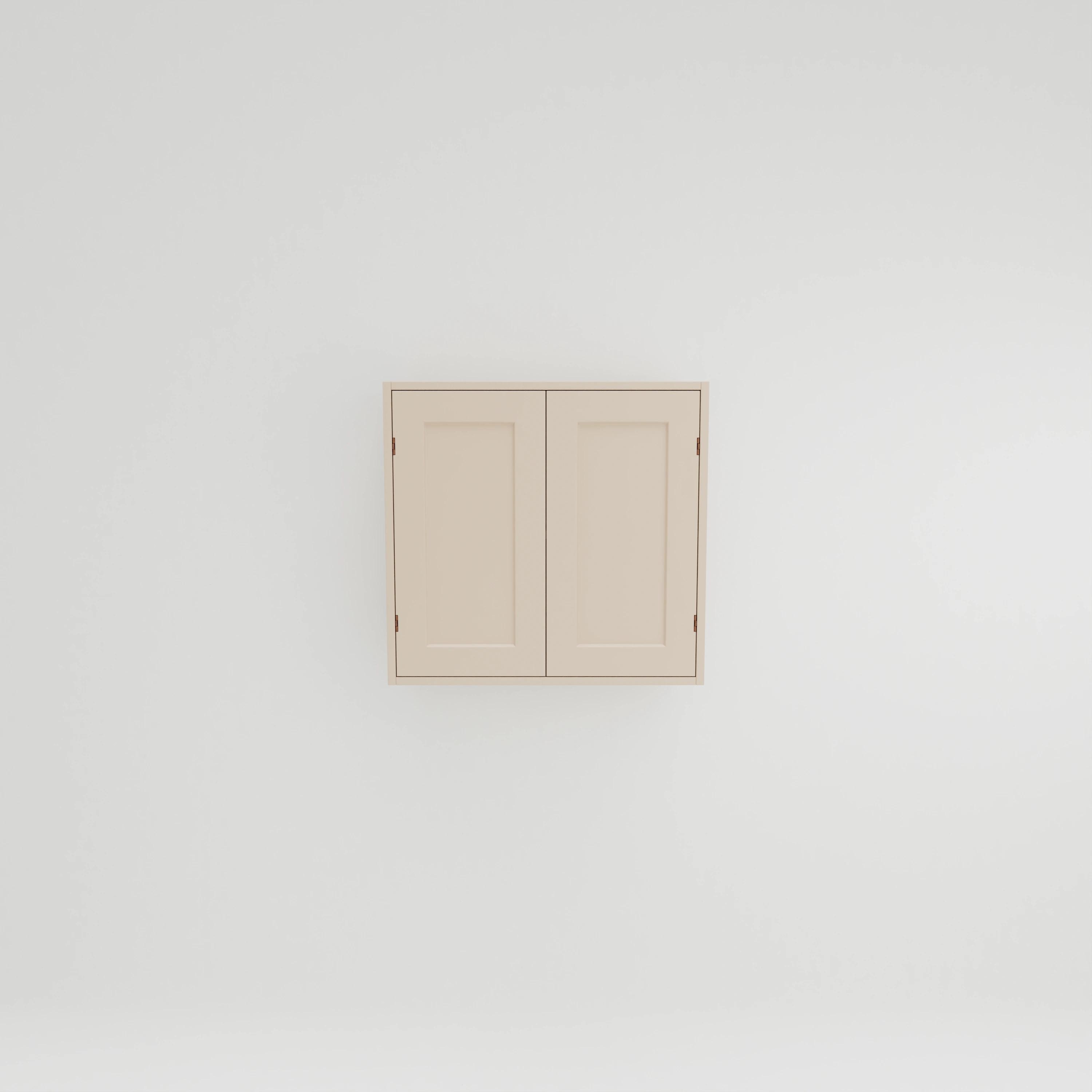 W833: Wall cupboard with two shelves. Double doors, exposed hinges.
