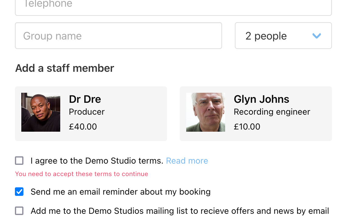 A customer can reserve a specialist when booking