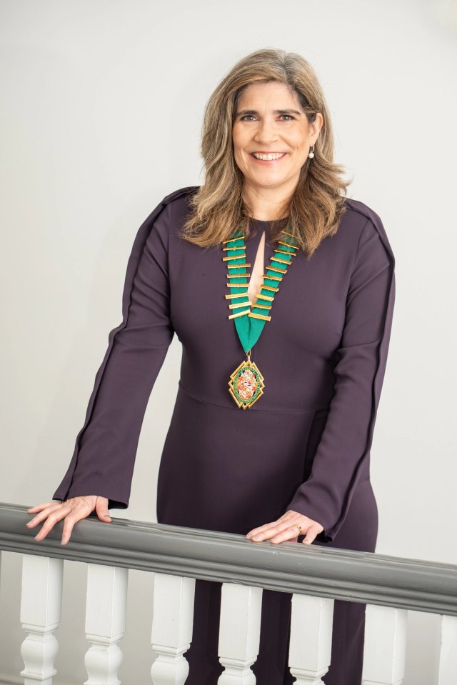 Louise Hosking in her IOSH presidential regalia