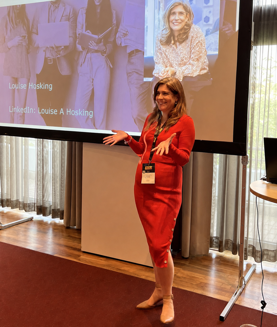 Louise Hosking speaking at an event