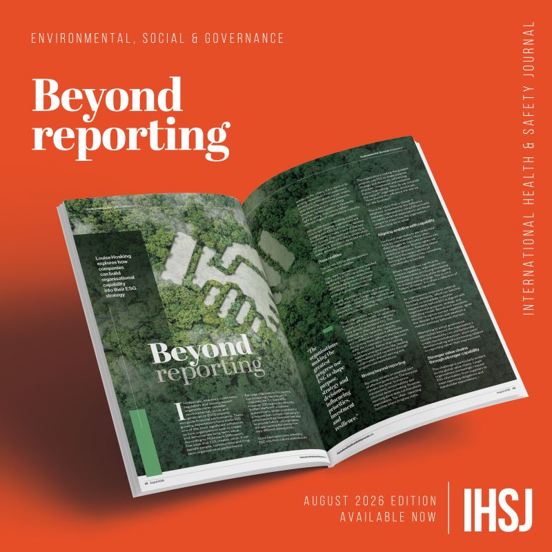Beyond Reporting cover artwork for Louise Hosking’s International Health and Safety Journal feature.