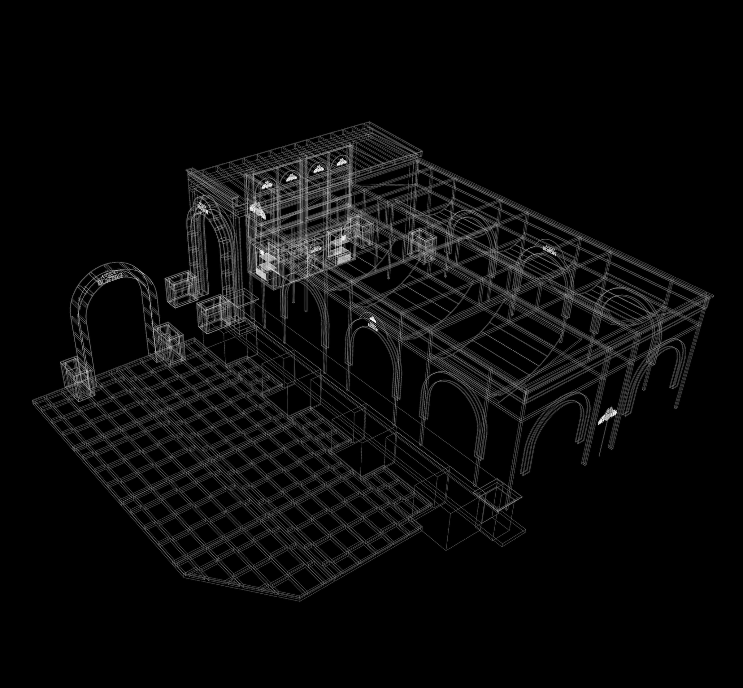 Full inside technical drawing of space