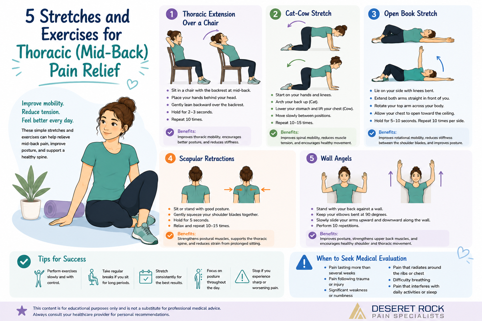 5 Simple Stretches And Exercises For Mid-Back Pain Relief