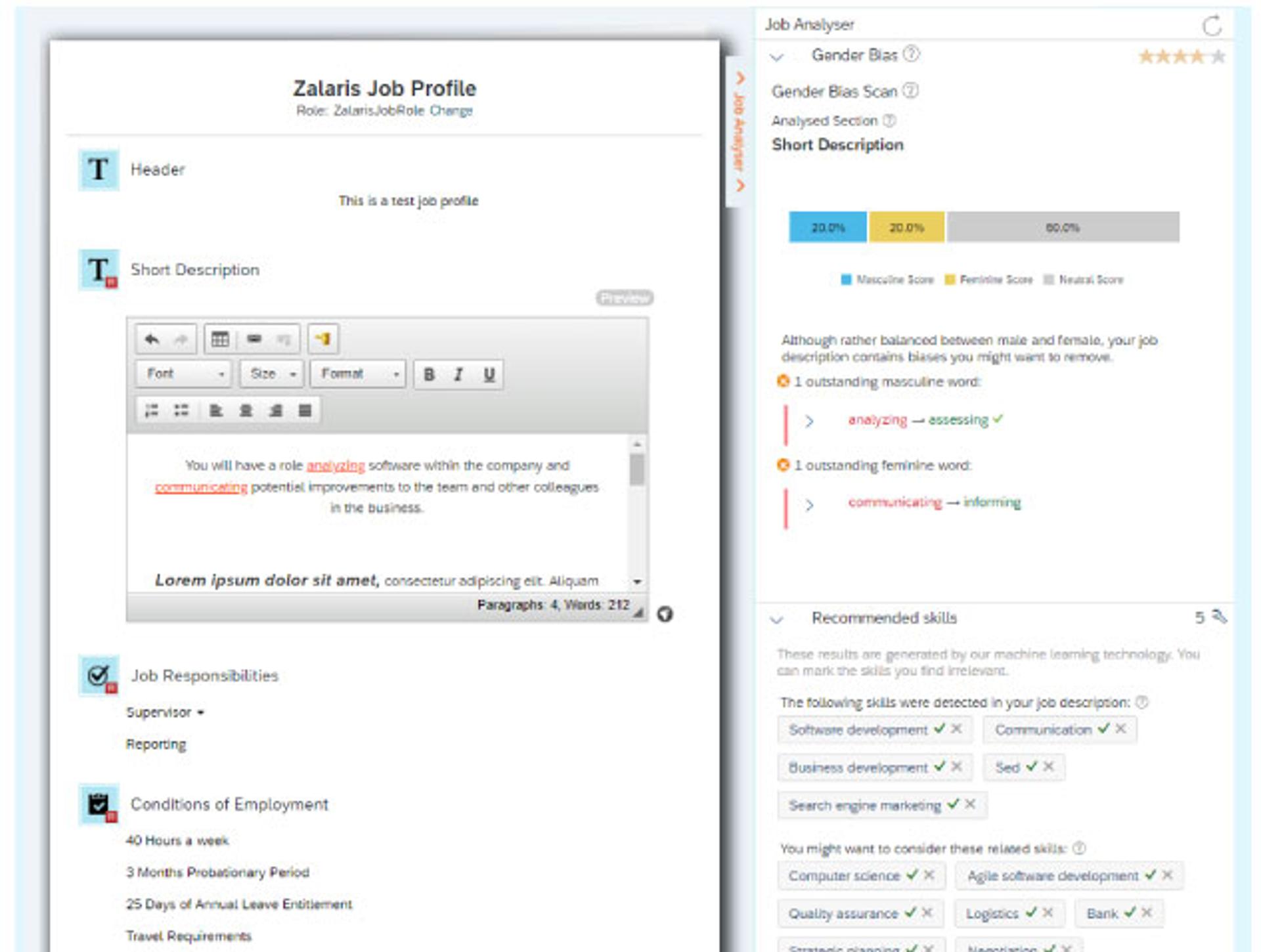 Zalaris Job Profile Builder