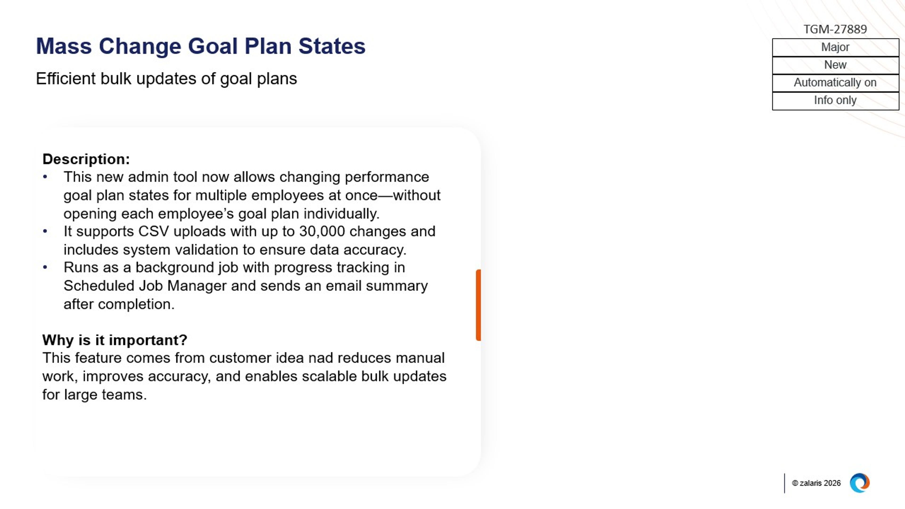 Mass Change Goal Plan States