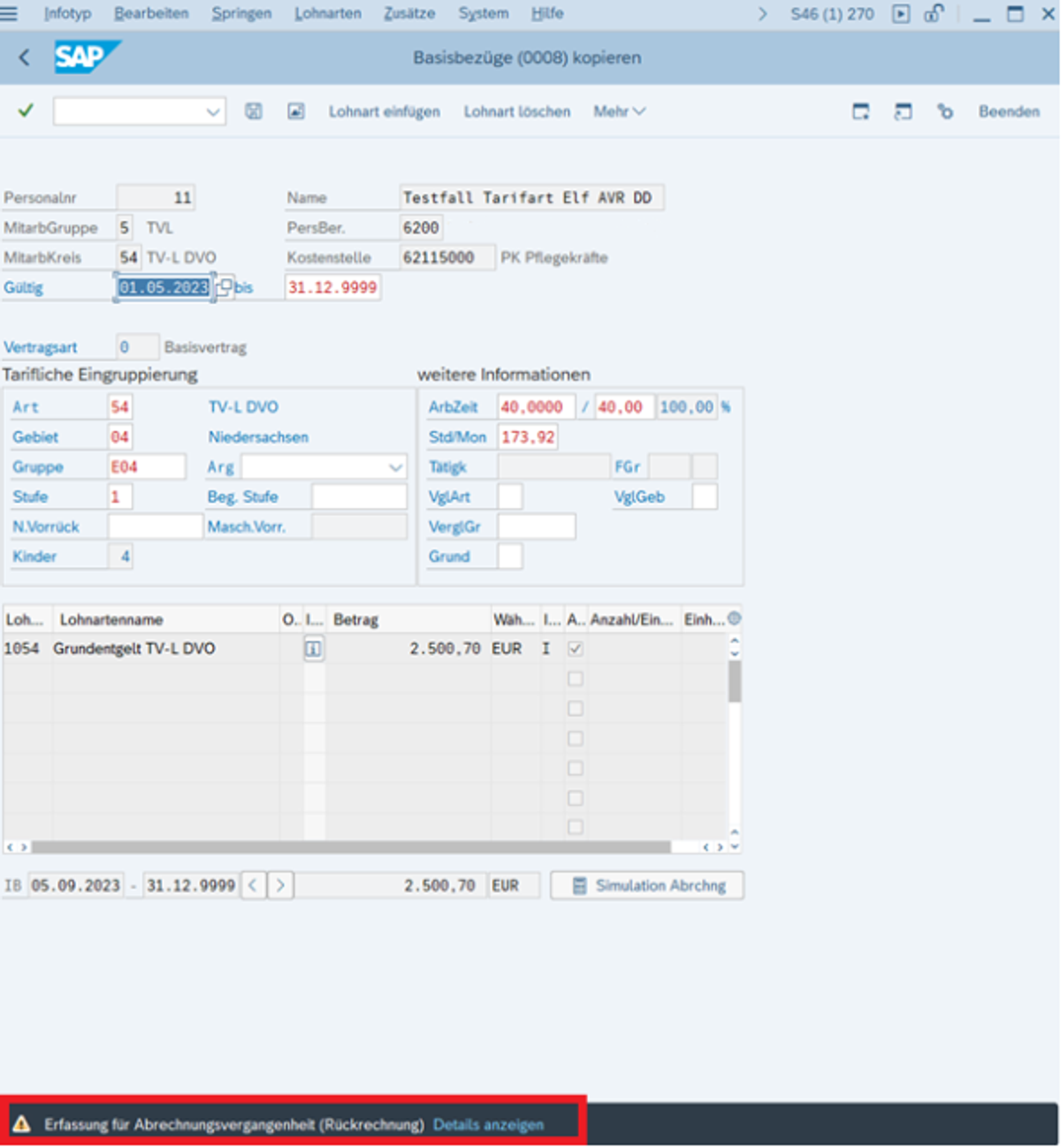 Option 1: Automatische Rückrechnung auf Mitarbeiterebene