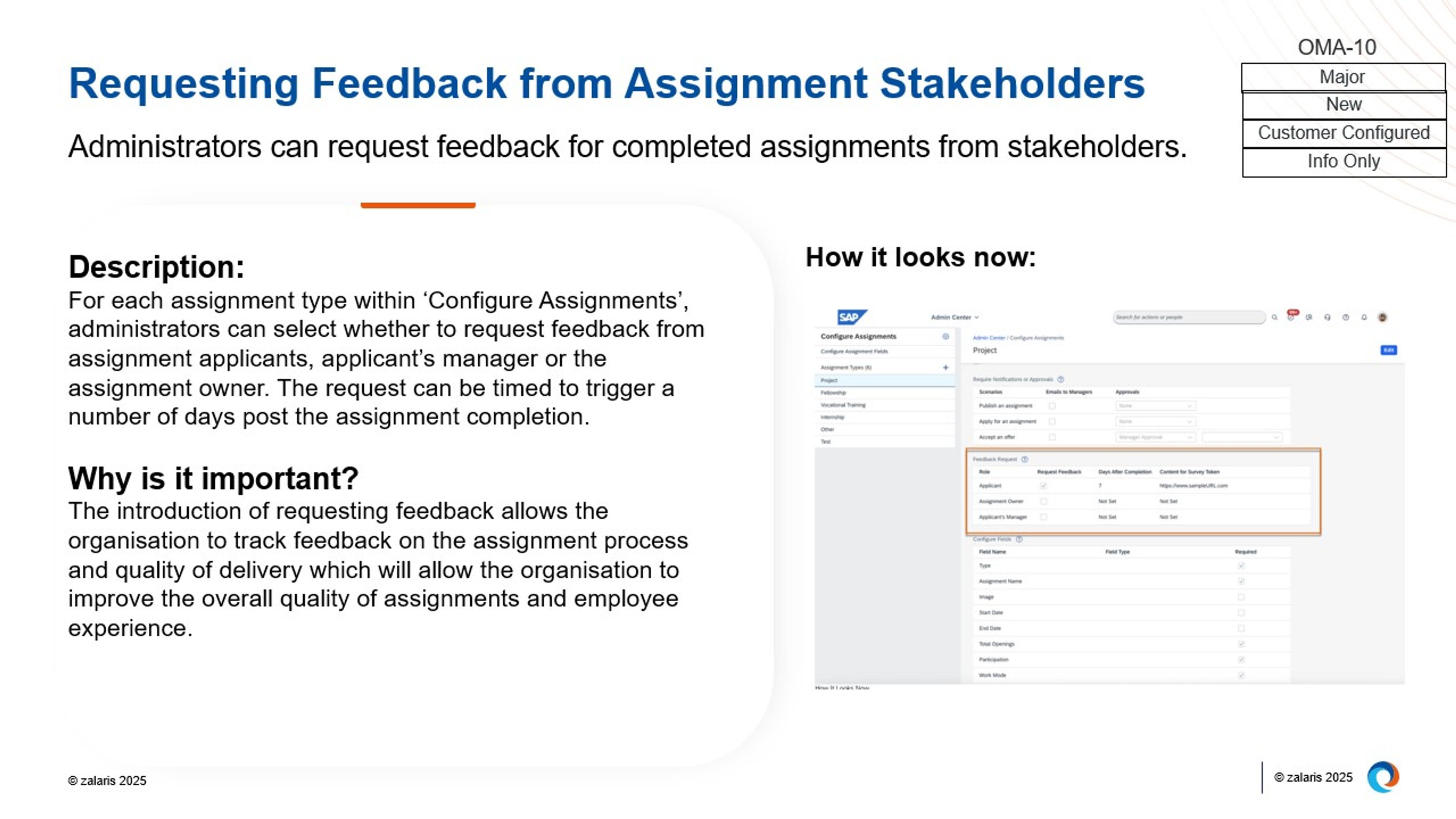 Requesting Feedback from Assignment Stakeholders