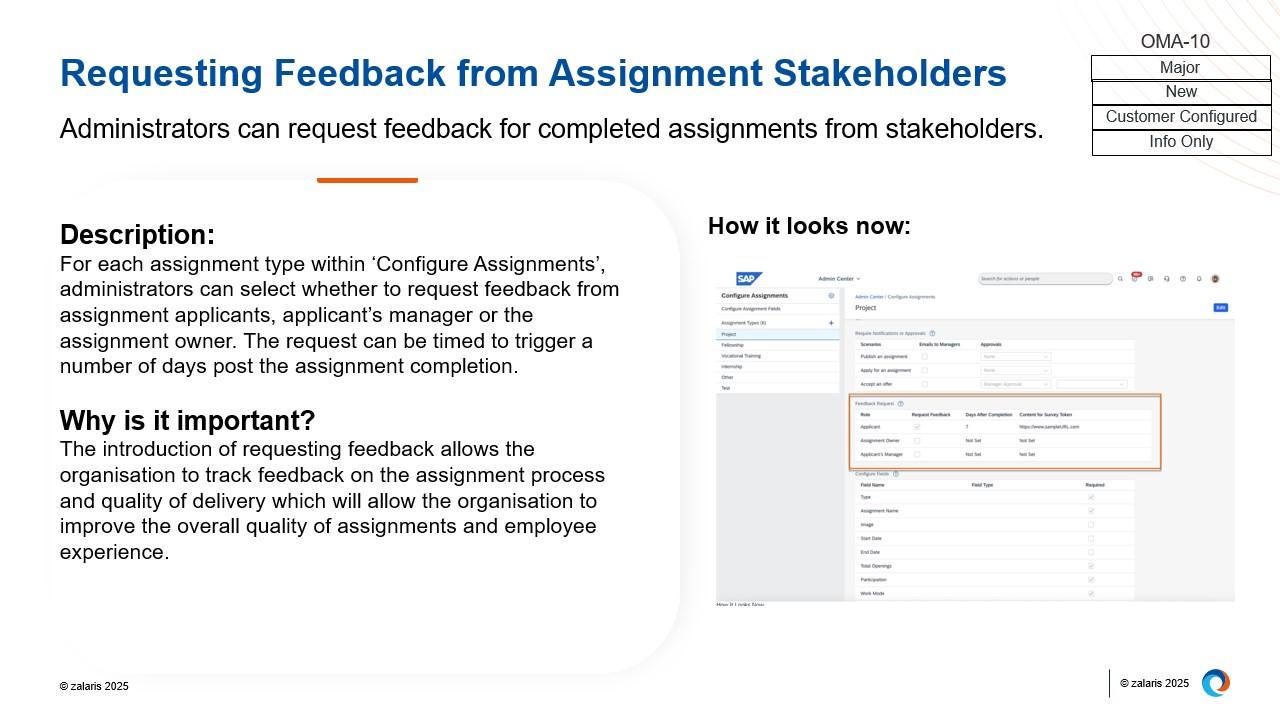 Requesting Feedback from Assignment Stakeholders