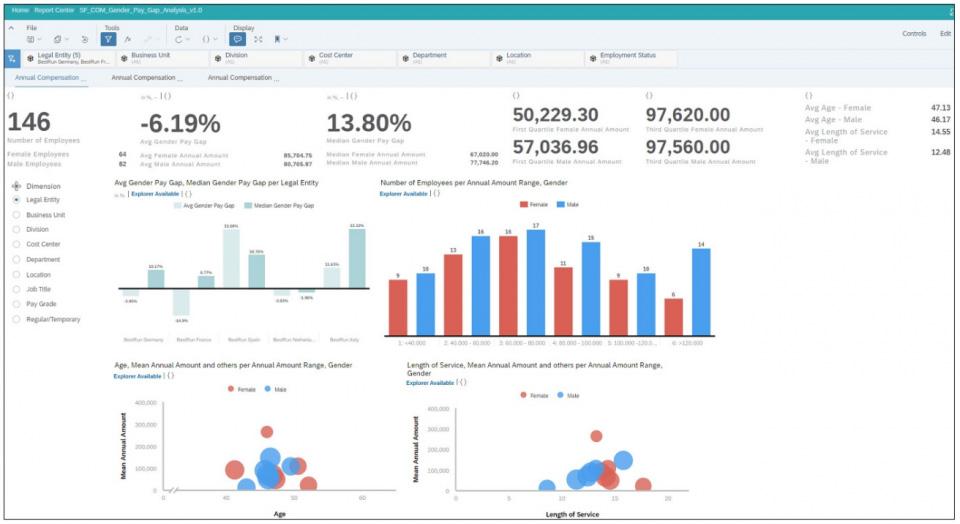 Story Reporting zum Thema Equal Pay in SAP SuccessFactors (Quelle: SAP)