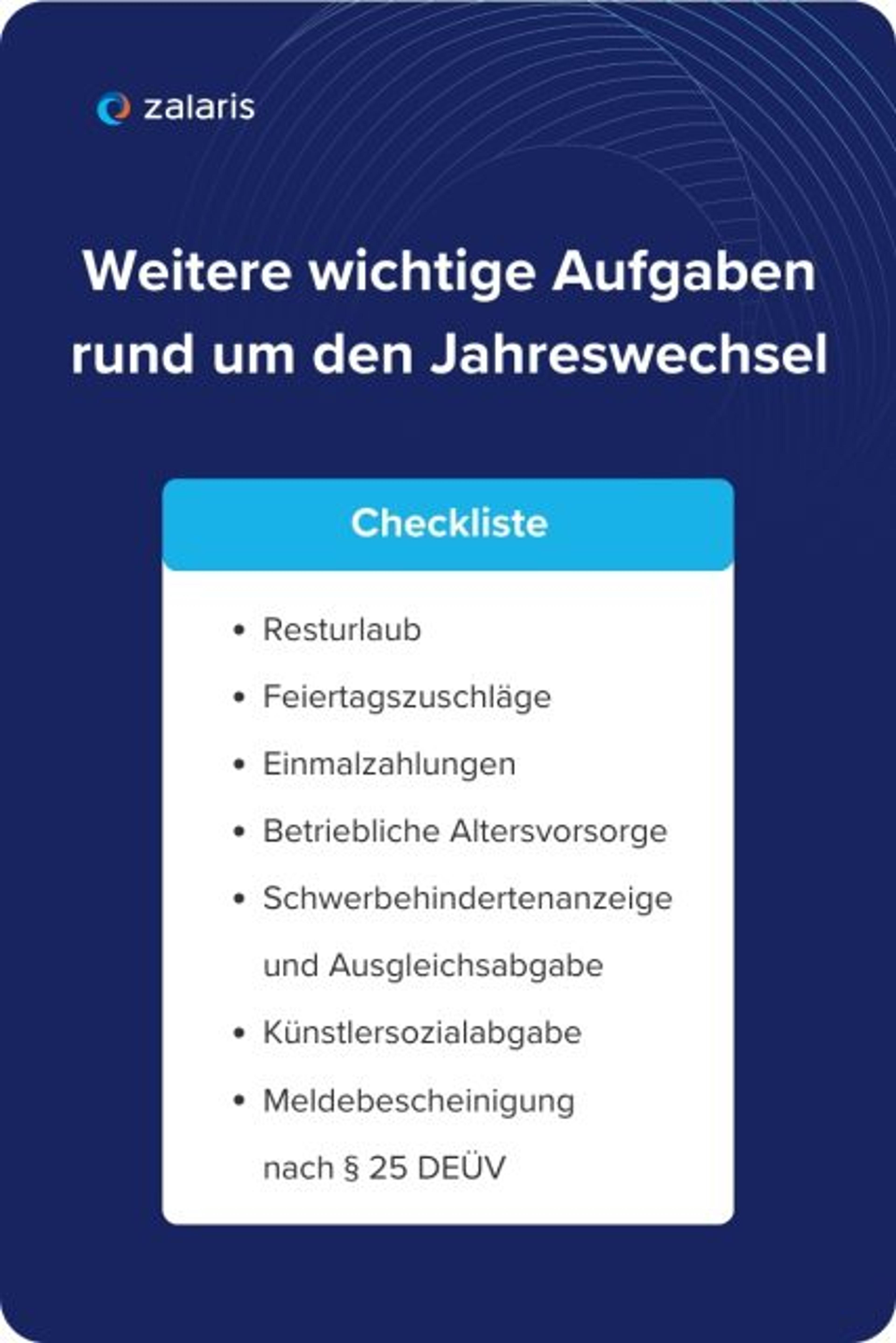  Checkliste: Weitere wichtige Aufgaben rund um den Jahreswechsel