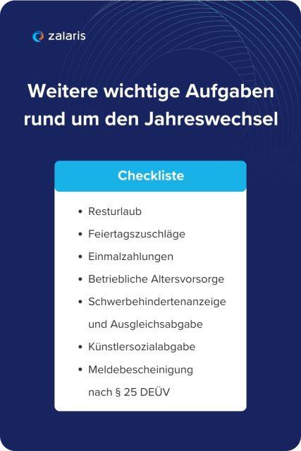 Checkliste: Weitere wichtige Aufgaben rund um den Jahreswechsel
