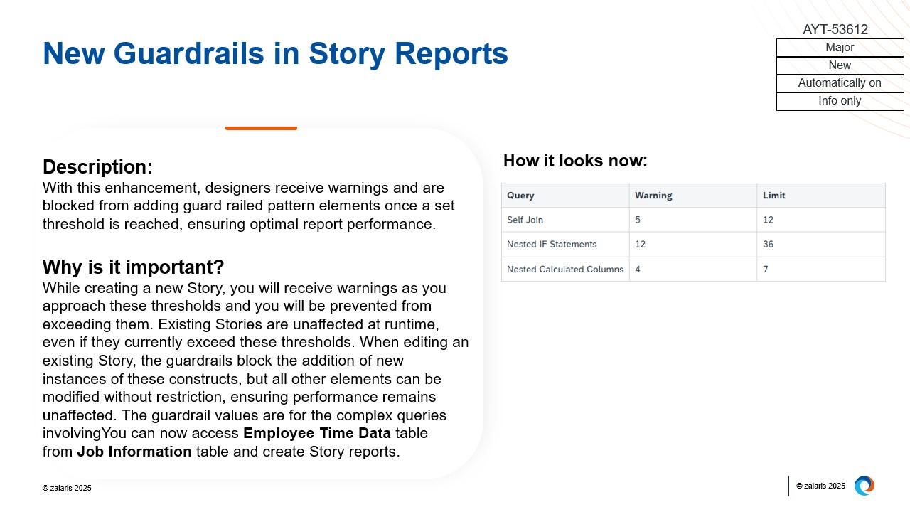 New Guardrails in Story Reports
