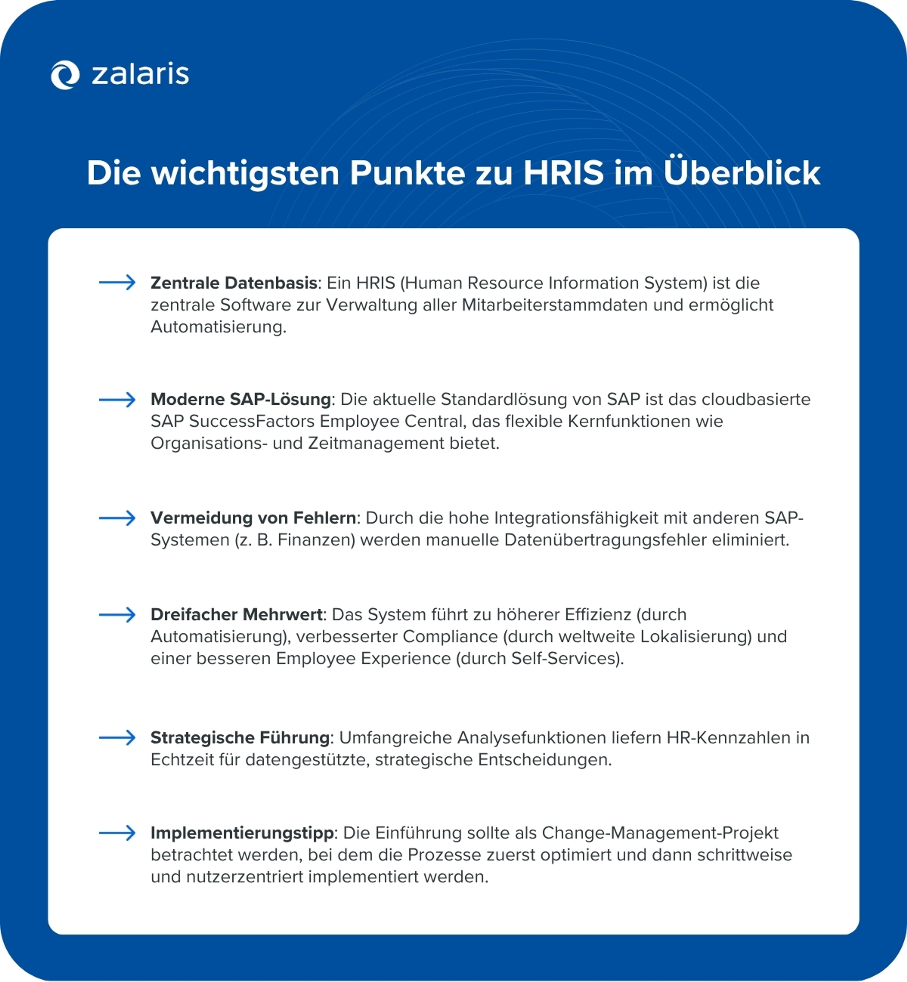Die wichtigsten Punkte zu HRIS im Überblick