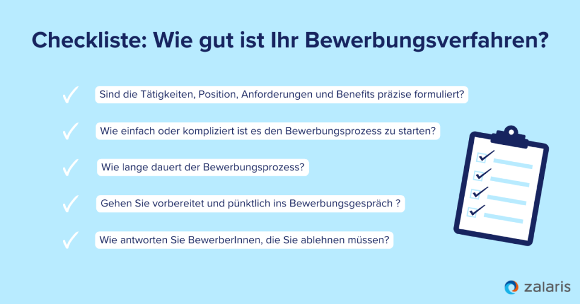 Checkliste Bewerbungsverfahren