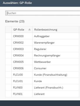 Auswählen: GP-Rolle