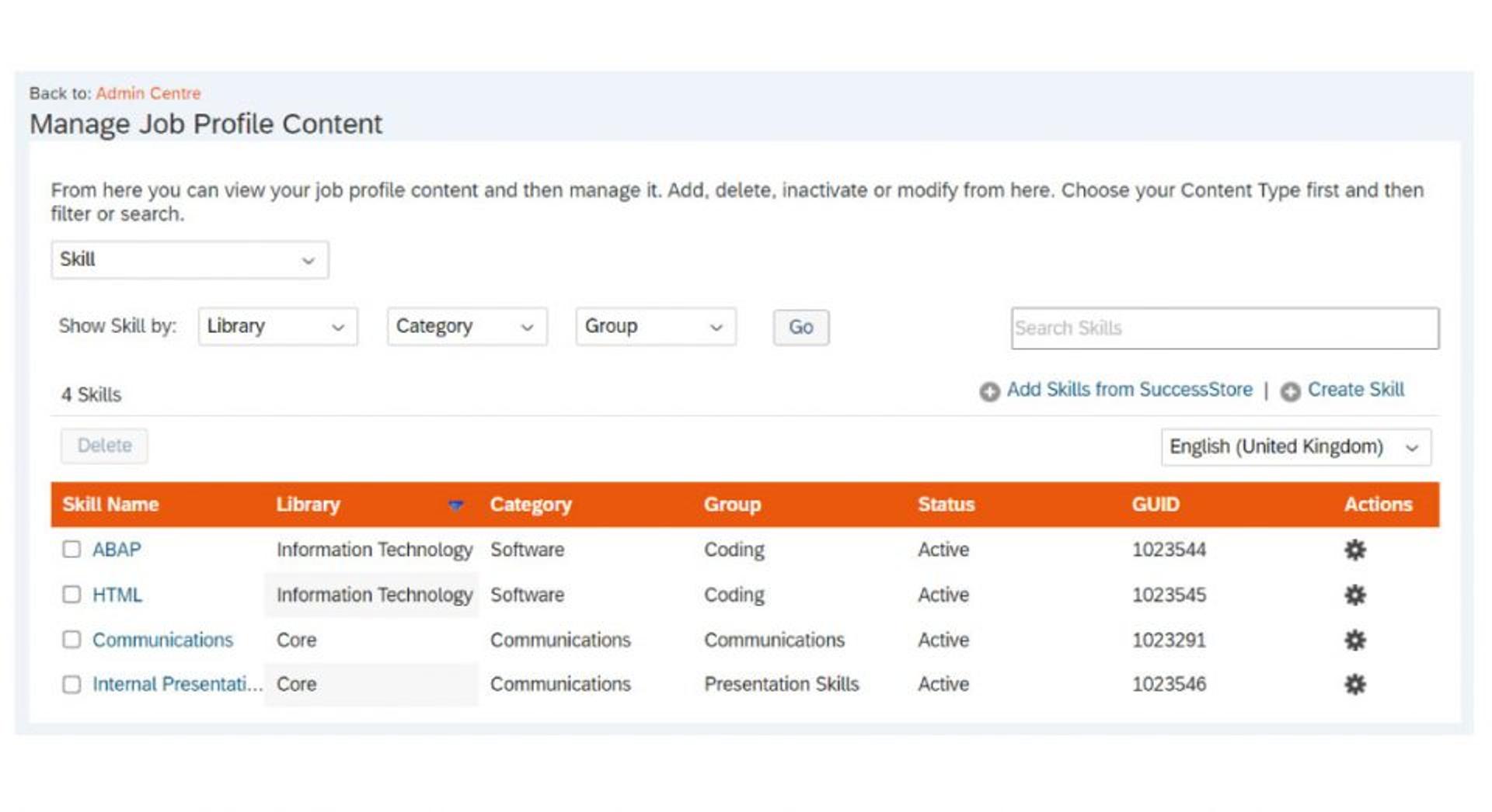  Inhalte des Stellenprofils in SuccessFactors verwalten