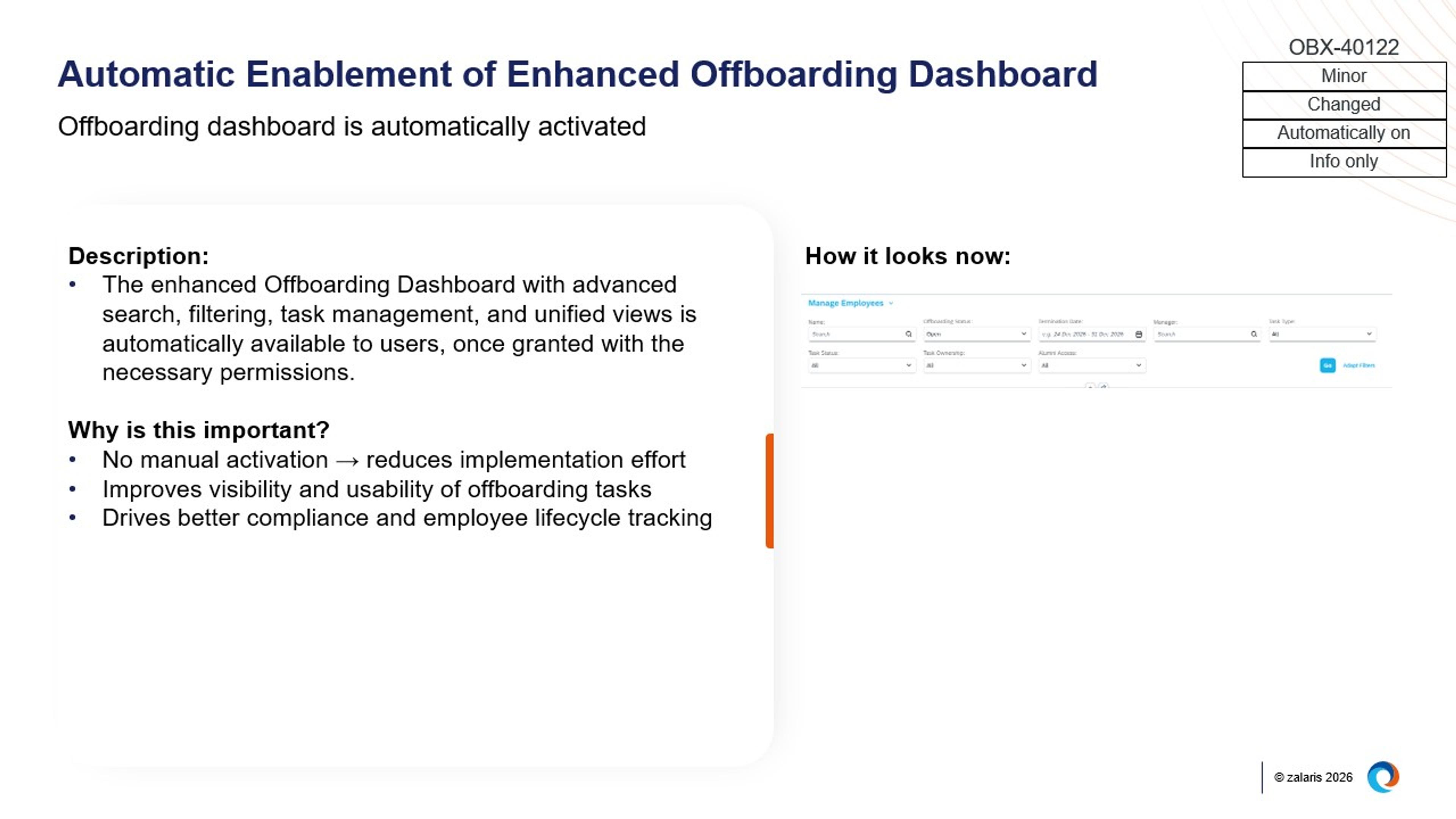 Automatic Enablement of Enhanced Offboarding Dashboard