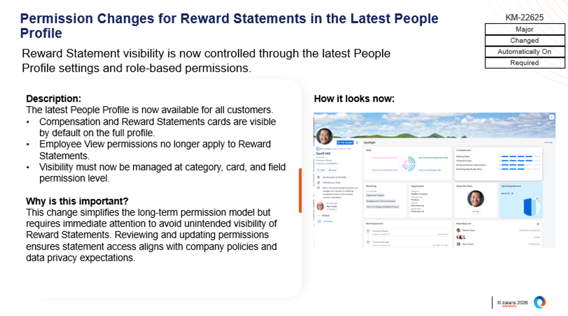 Permission Changes for Reward Statements in the Latest People Profile