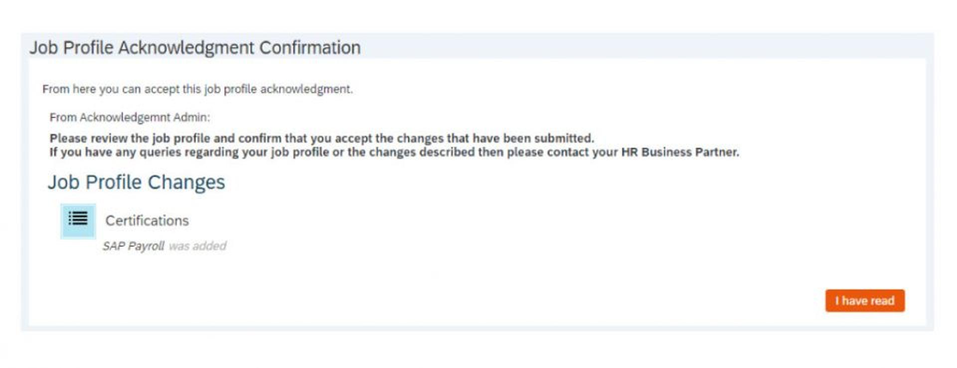 Information über Stellenprofiländerung aus Mitarbeitendensicht