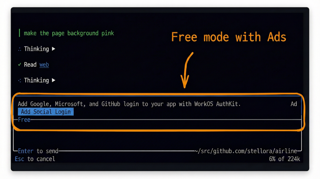 Ads inside Amp Free