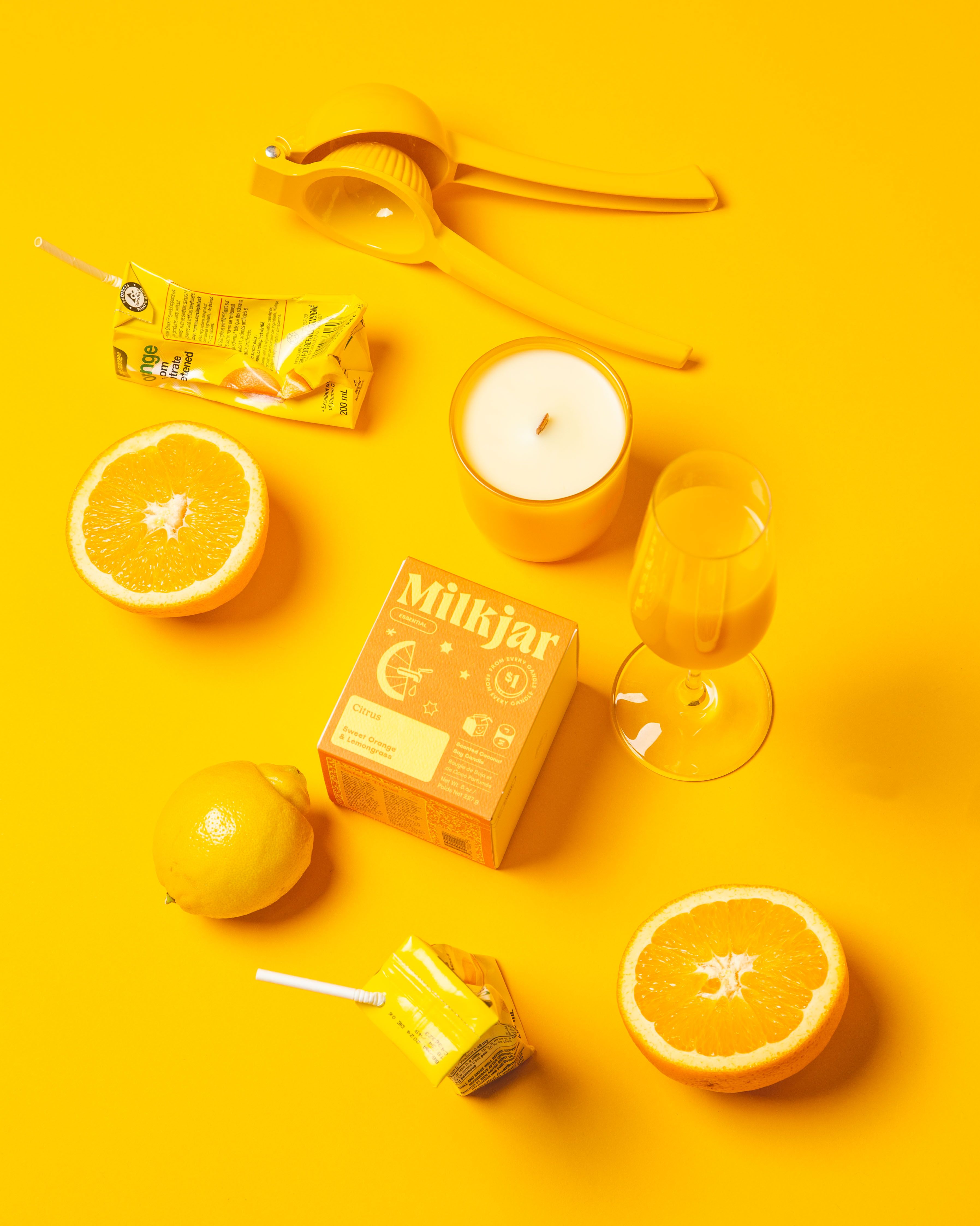 Citrus 8oz Coconut Soy Wood Wick Candle - Sweet Orange
