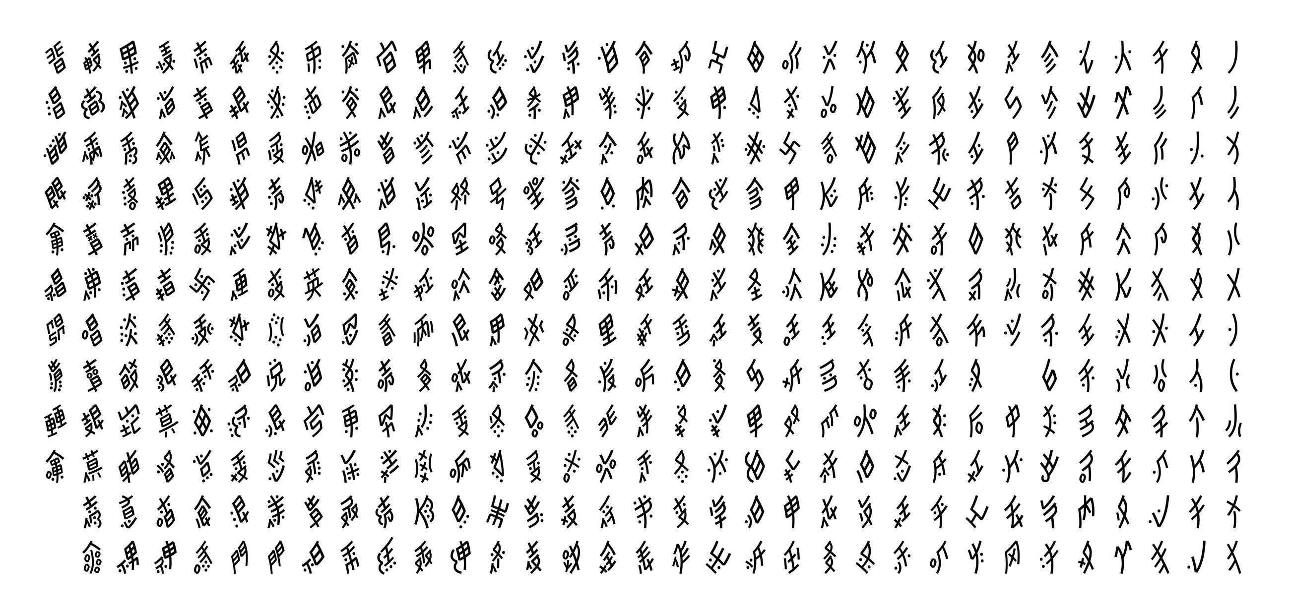 Noto Sans Nüshu designs evolution