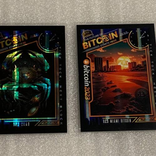 B23C6 Crab #123/500 and B23C3 Miami Bitcoin #671/1000