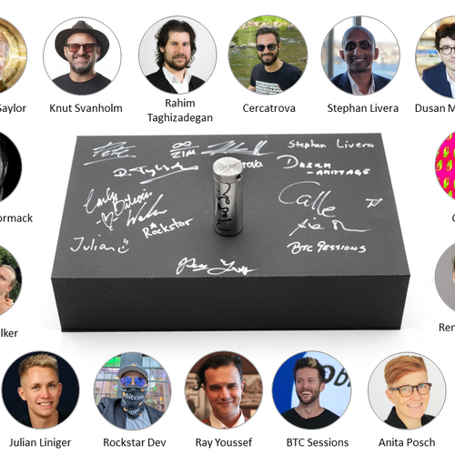 For the HRF: Seedor Set with two safes signed by Michael Saylor, Anita Posch, Adam Back, Evan Kaloudis, Pavol Rusnak and many more!