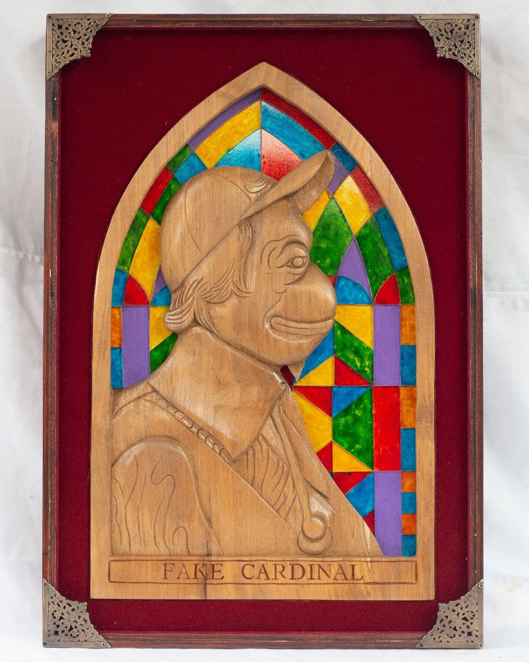 FAKECARDINAL Wood Carving and Token