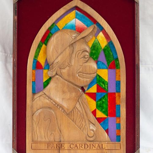 FAKECARDINAL Wood Carving and Token