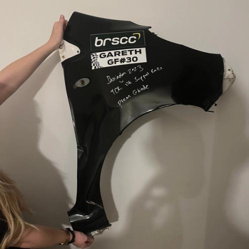 Car part from Donington park crash