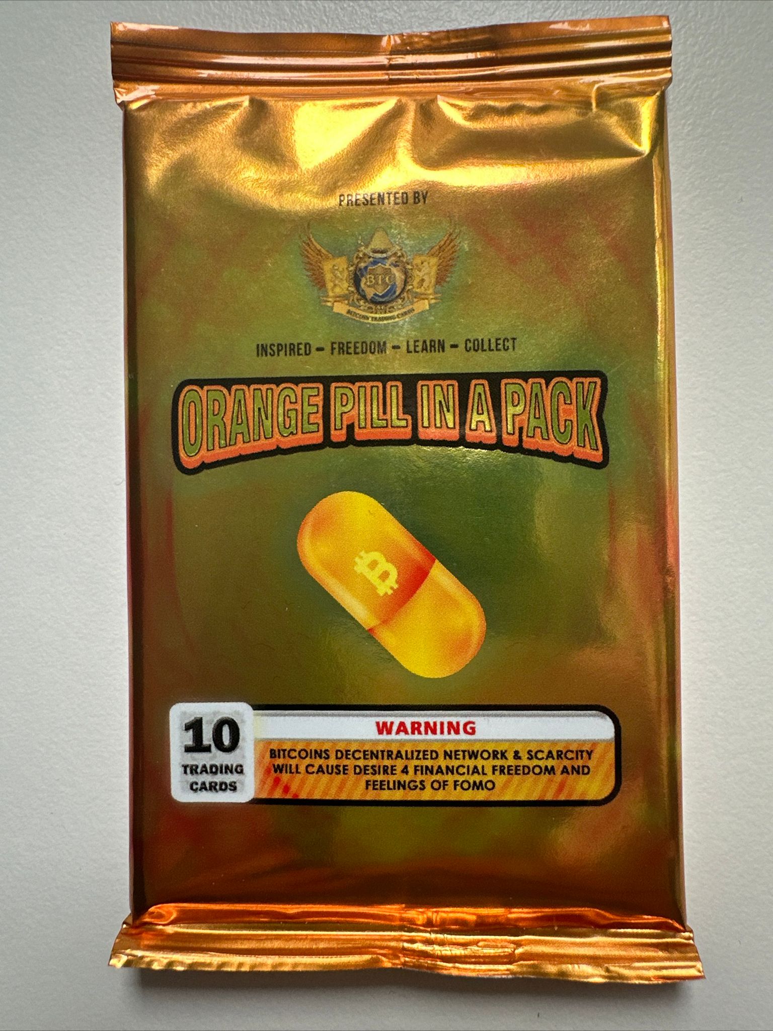 Bitcoin Trading Cards Series 1 Orange Pill In A Pack (sealed)