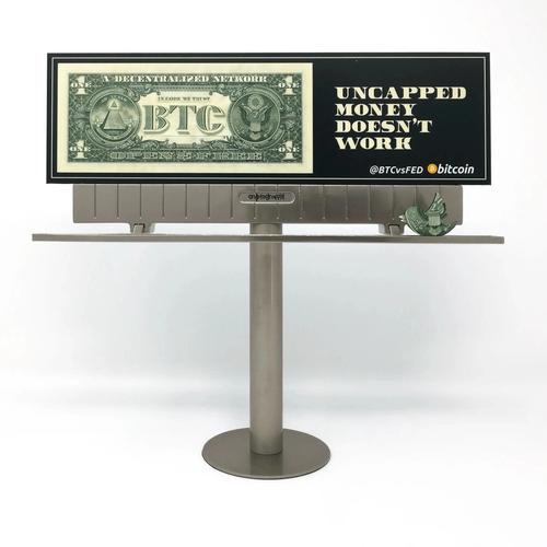 @BTCvsFED mini billboards: UNCAPPED MONEY DOESN’T WORK - Cleveland, OH by Cryptograffiti