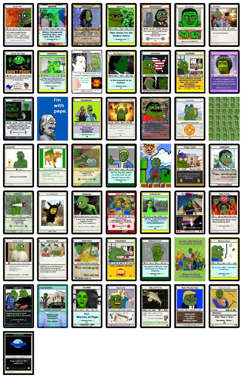 Golden Grail RAREPEPE Series 1 Collection Third rarest set in existence