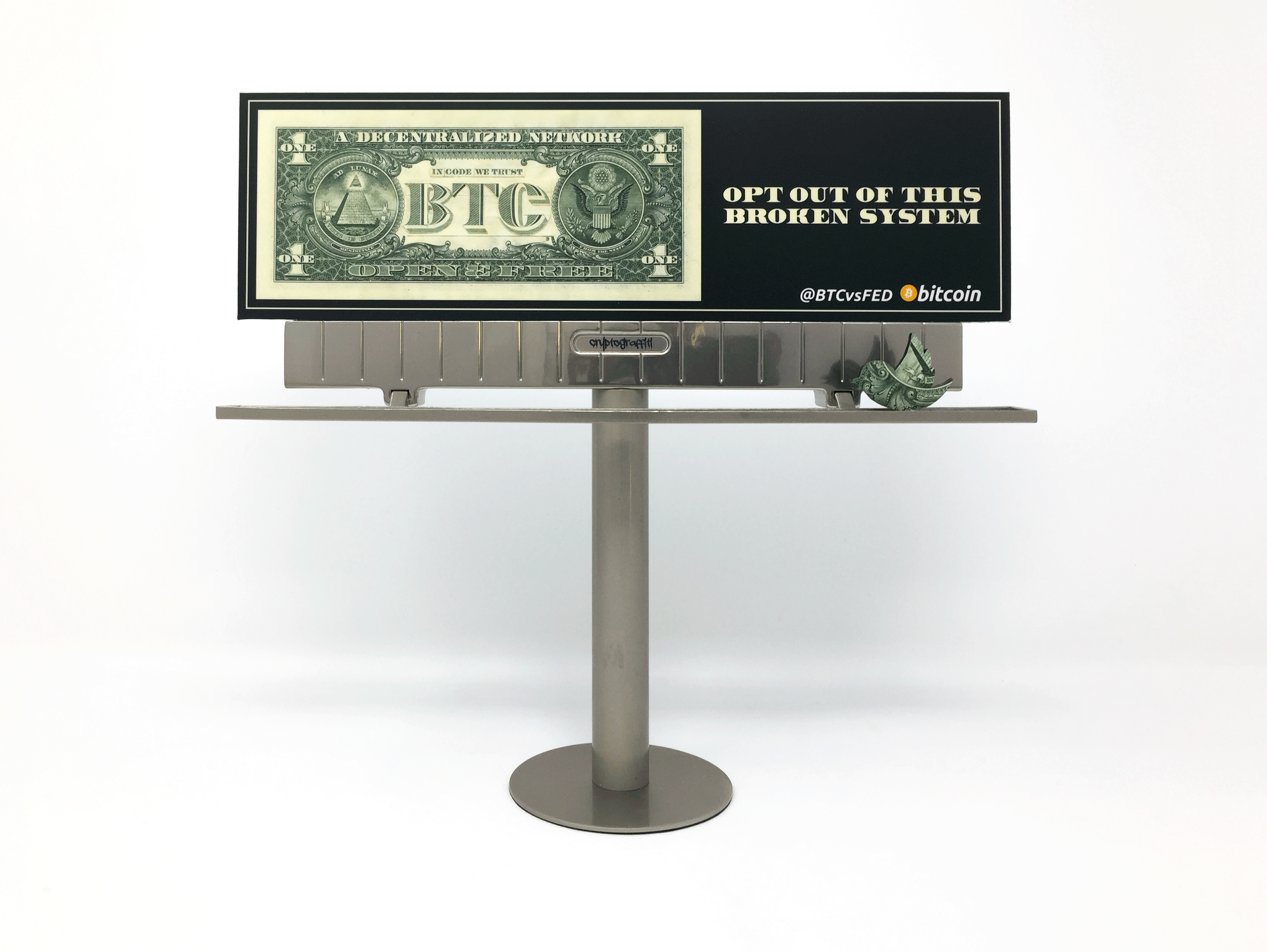 @BTCvsFED mini billboards: OPT OUT OF THIS BROKEN SYSTEM - Philadelphia, PA