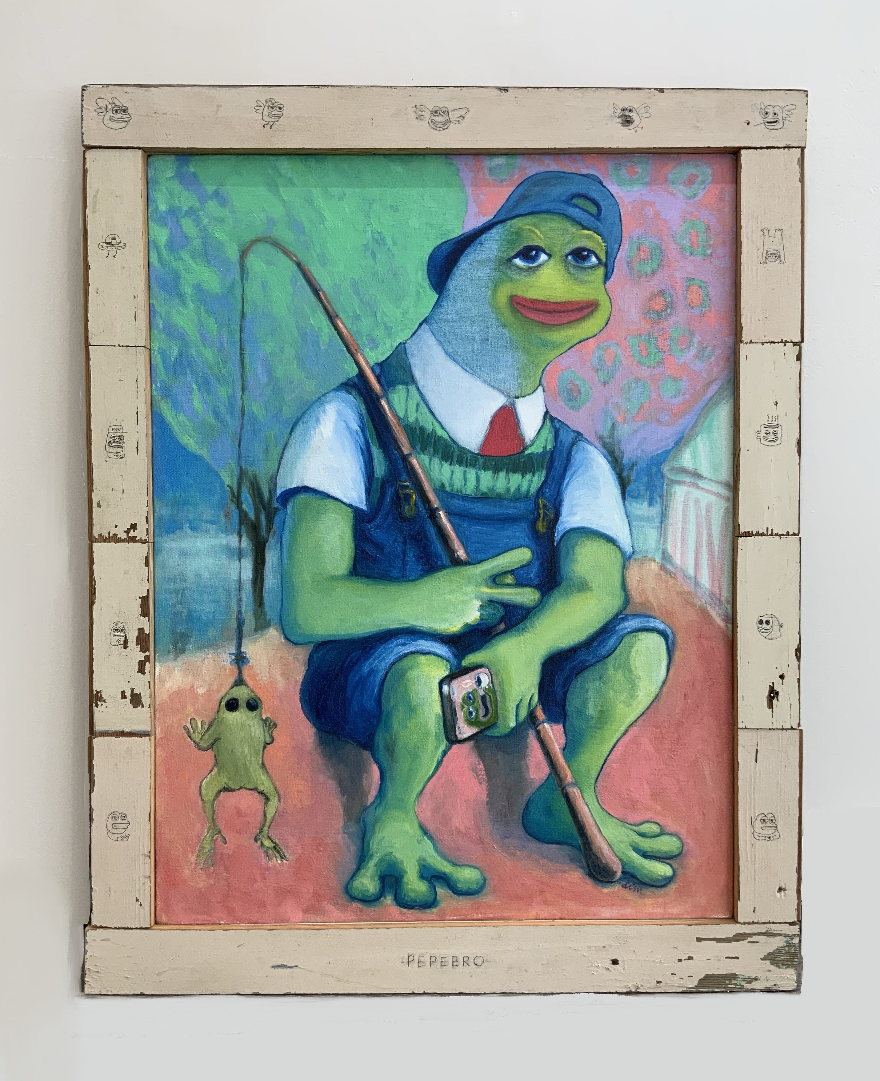 Fake rare PEPEBRO Framed painting  + digital asset